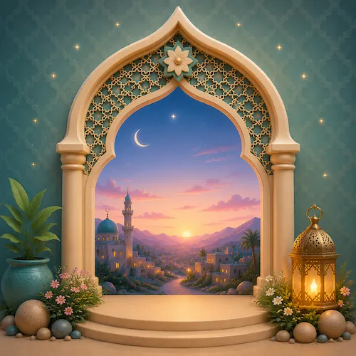 Illustration for Surah Al-Fajr, surah 89 of the Quran, the dawn