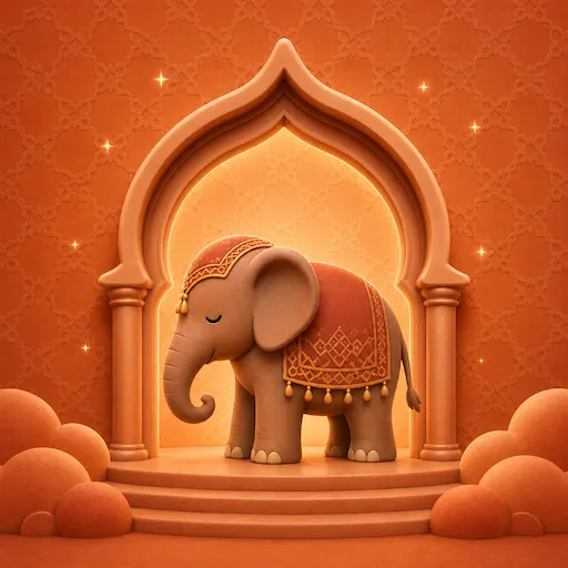 Illustration for Surah Al-Fil, surah 105 of the Quran, the story of the elephant