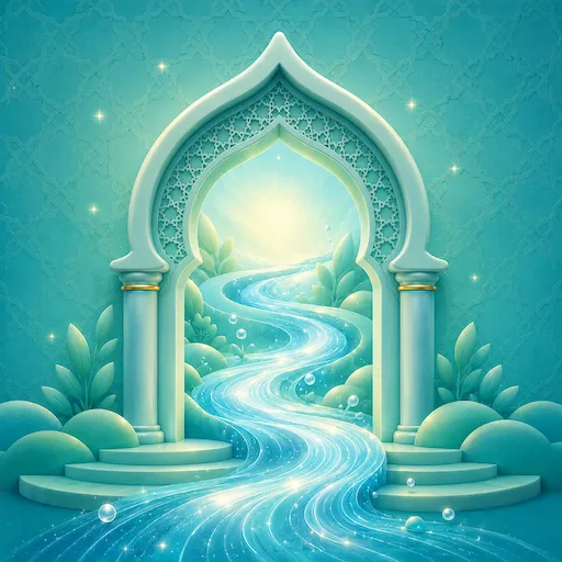 Illustration for Surah Al-Kawthar, surah 108 of the Quran, the shortest surah