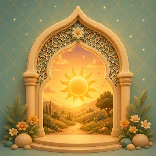 Illustration for Surah Ash-Shams, surah 91 of the Quran, the sun